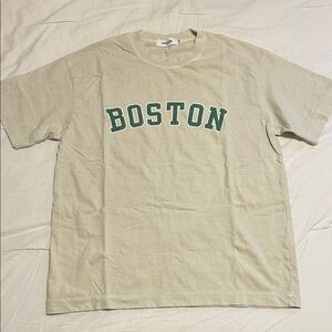 Oversized Boston Varsity T-Shirt Cream
